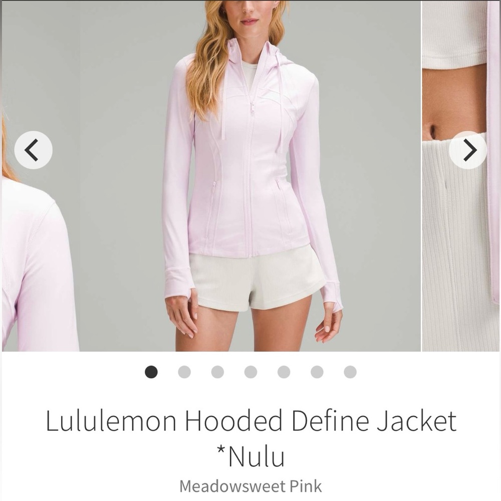 Lululemon Pink Nulu Define Hooded Jacket Size 4